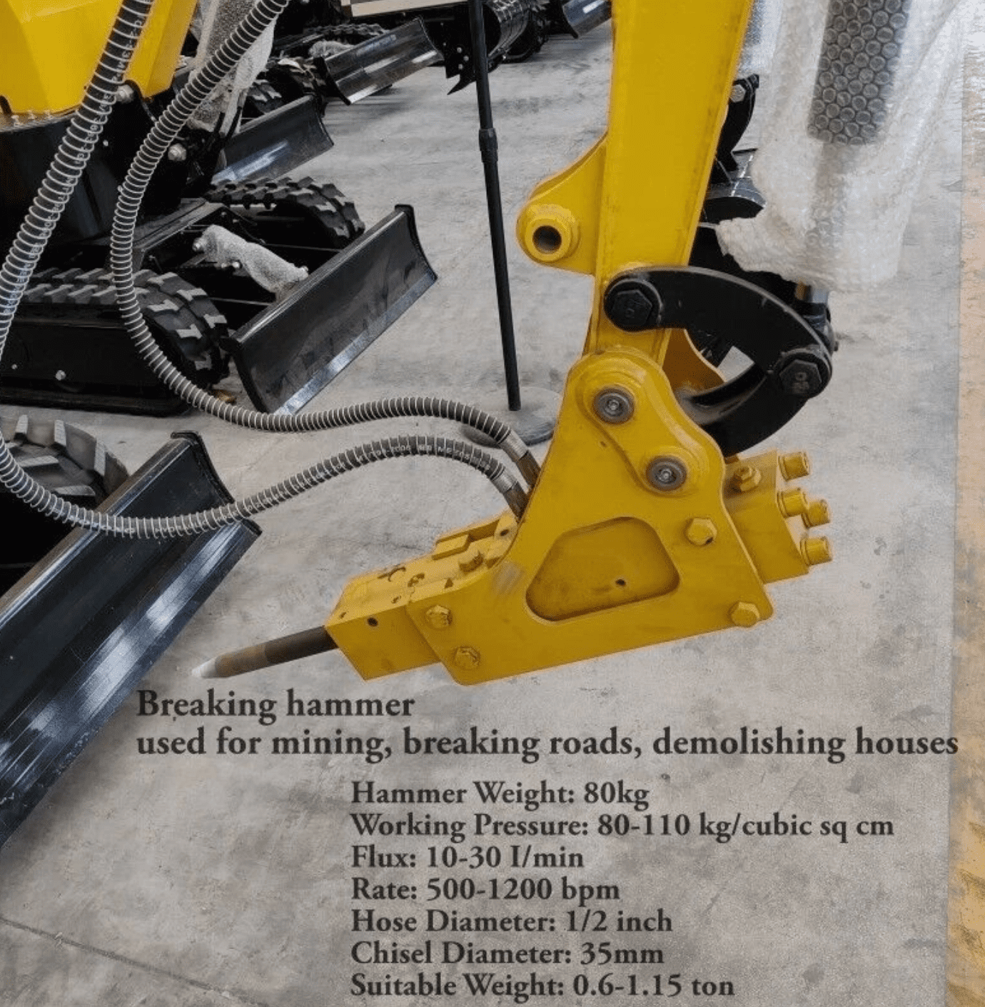 5-in-1 0.8-2 Ton Excavator Attachments Quick Coupler Bucket Ripper Auger Hammer