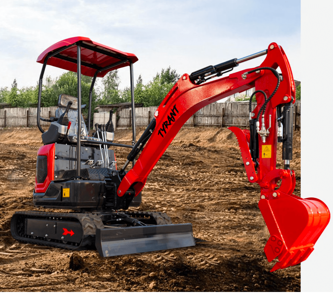 3800lbs TYRANT 17 Diesel Mini Excavator Kubota D902 Engine Side Swing w 12 attachments