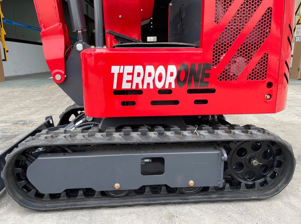 TYPHON TERROR ONE STORM 1 Ton Mini Excavator Trench Digger with Hydraulic Oil Cooler Canopy & Wide Bucket Ideal for Garden, Farm, Park & Road Work Digging, Drilling, Bull-Dozing