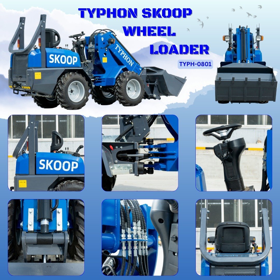 New TYPHON Telescopic Wheel Loader with Kubota D1105 engine 25 hp 1 ton Load USA