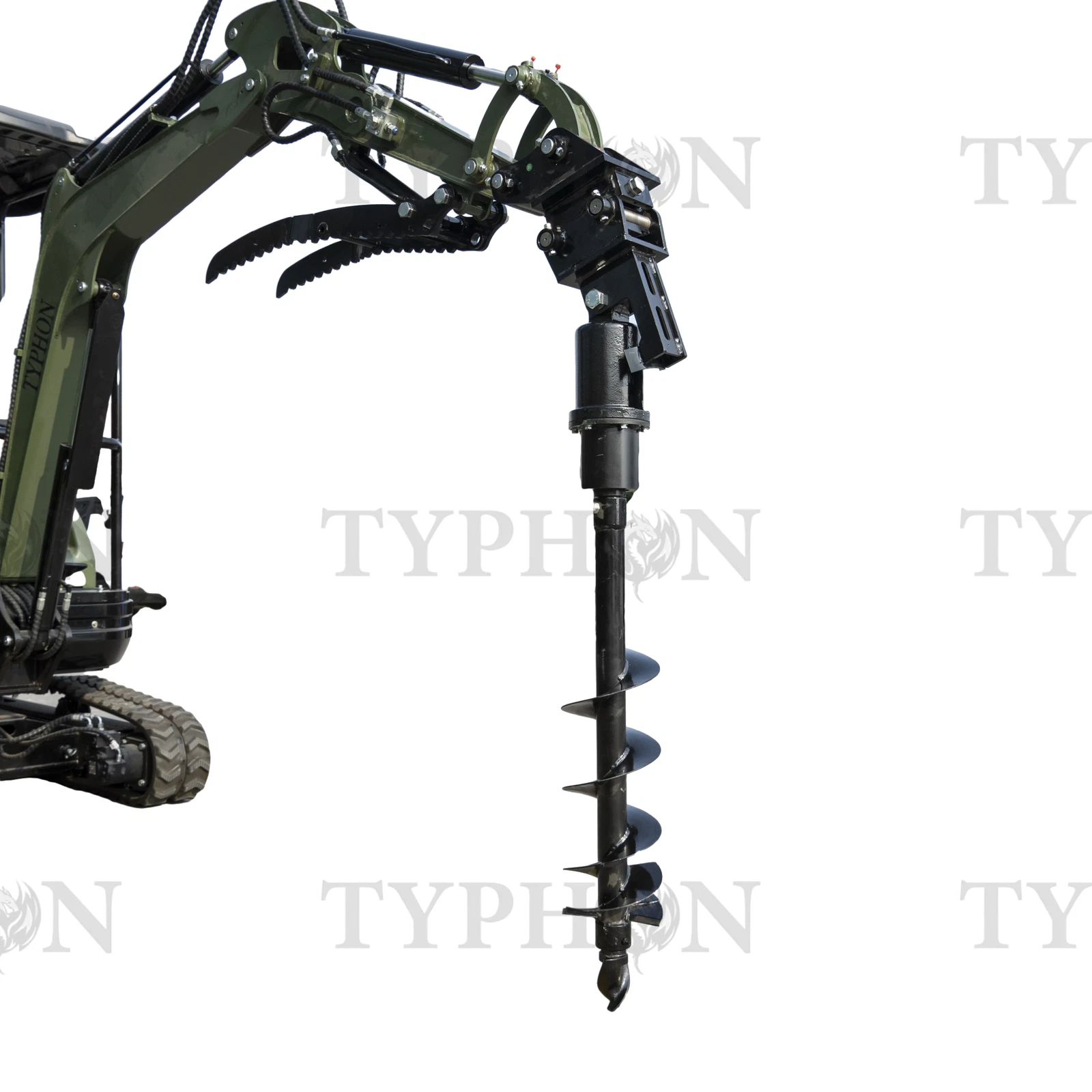 Auger Attachment For 2-3 ton Mini Excavator 7.9in Auger Bit Earth Drilling