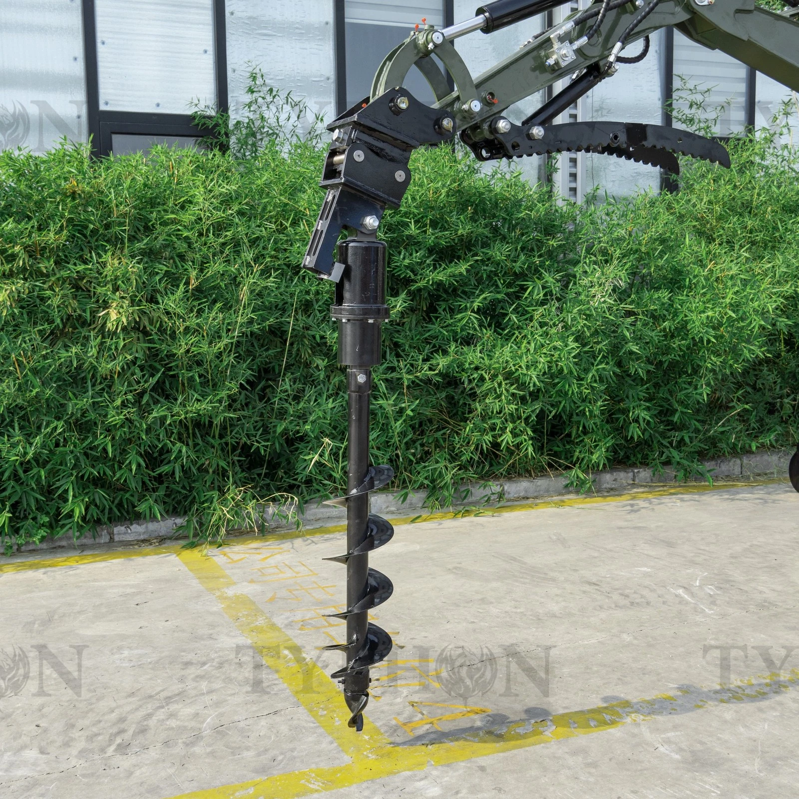 Auger Attachment For 2-3 ton Mini Excavator 7.9in Auger Bit Earth Drilling