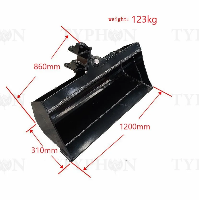 Excavator Attachment Tilt Bucket 47" Hydraulic Tilting Bucket 1200mm Heavy Duty For TERROR X2 PRO