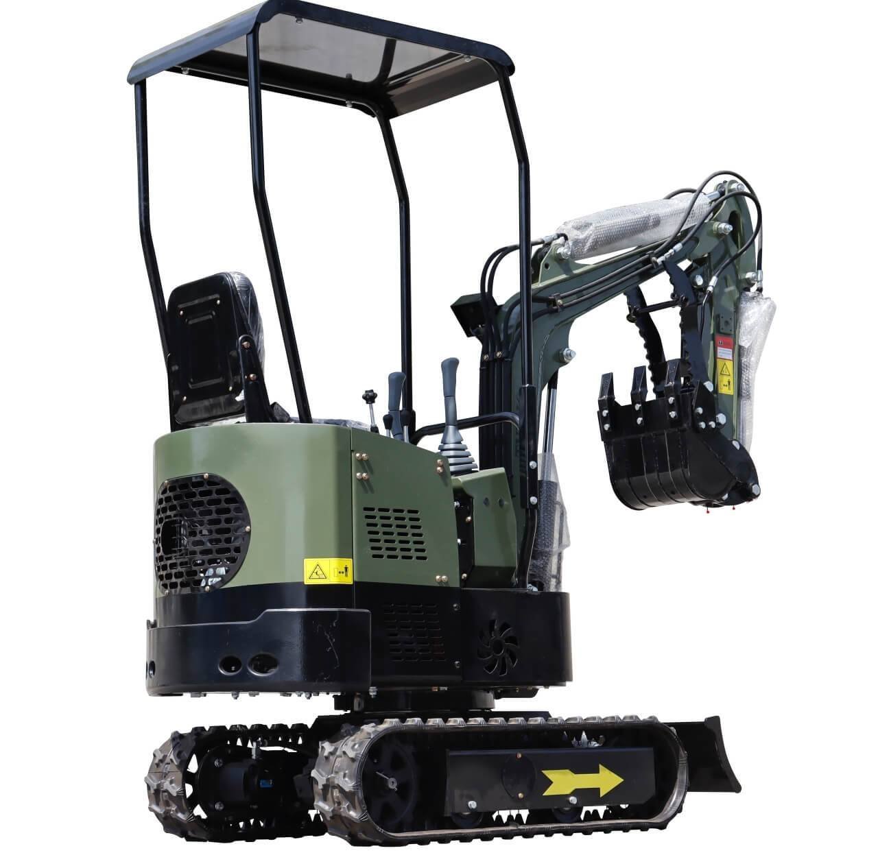 TYPHON TERROR X STORM Mini Excavator 1 Ton Trench Digger with Canopy, Hydraulic Thumb Clip, Bucket USA