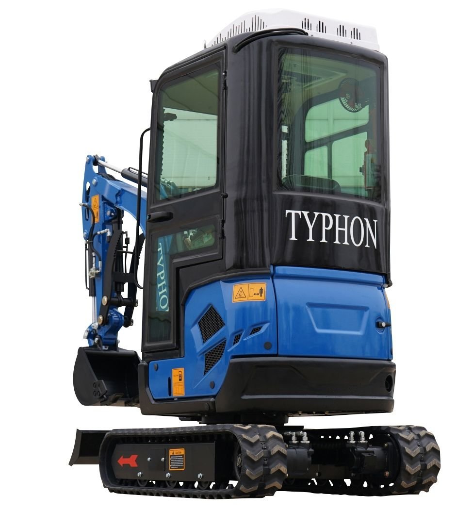 2025 4000 lb TYPHON TERROR XVII Cabin Mini Excavator Rubber Track with Kubota D902 Diesel Engine USA