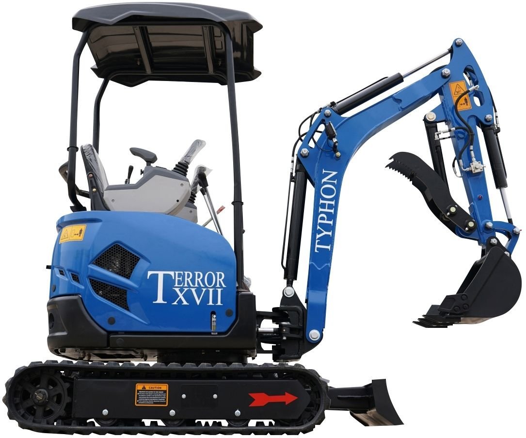 2025 3800 lb TYPHON TERROR XVII Mini Excavator Rubber Track with Kubota D902 Diesel Engine USA