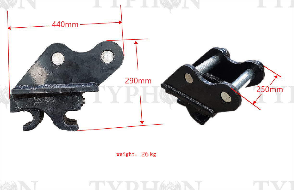 TYPHON 2.5 Ton Mini Excavator Attachment Mechanical Quick Hitch Quick Coupler For TERROR X2 PRO