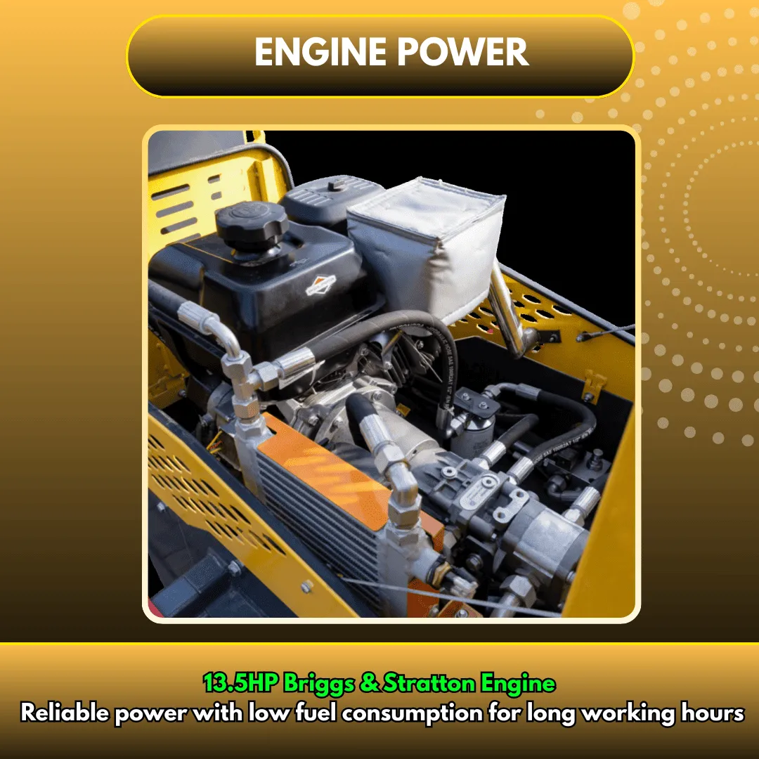 TYPHON FURY 15 Mini Road Roller 1.5Ton 13.5 hp B&S Gas Engine Hydraulic Steering