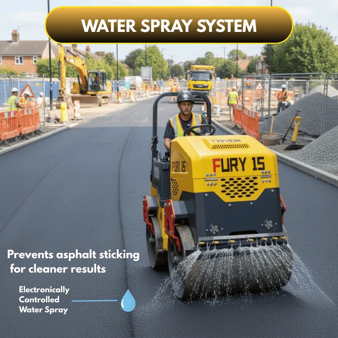 TYPHON FURY 15 Mini Road Roller 1.5Ton 13.5 hp B&S Gas Engine Hydraulic Steering
