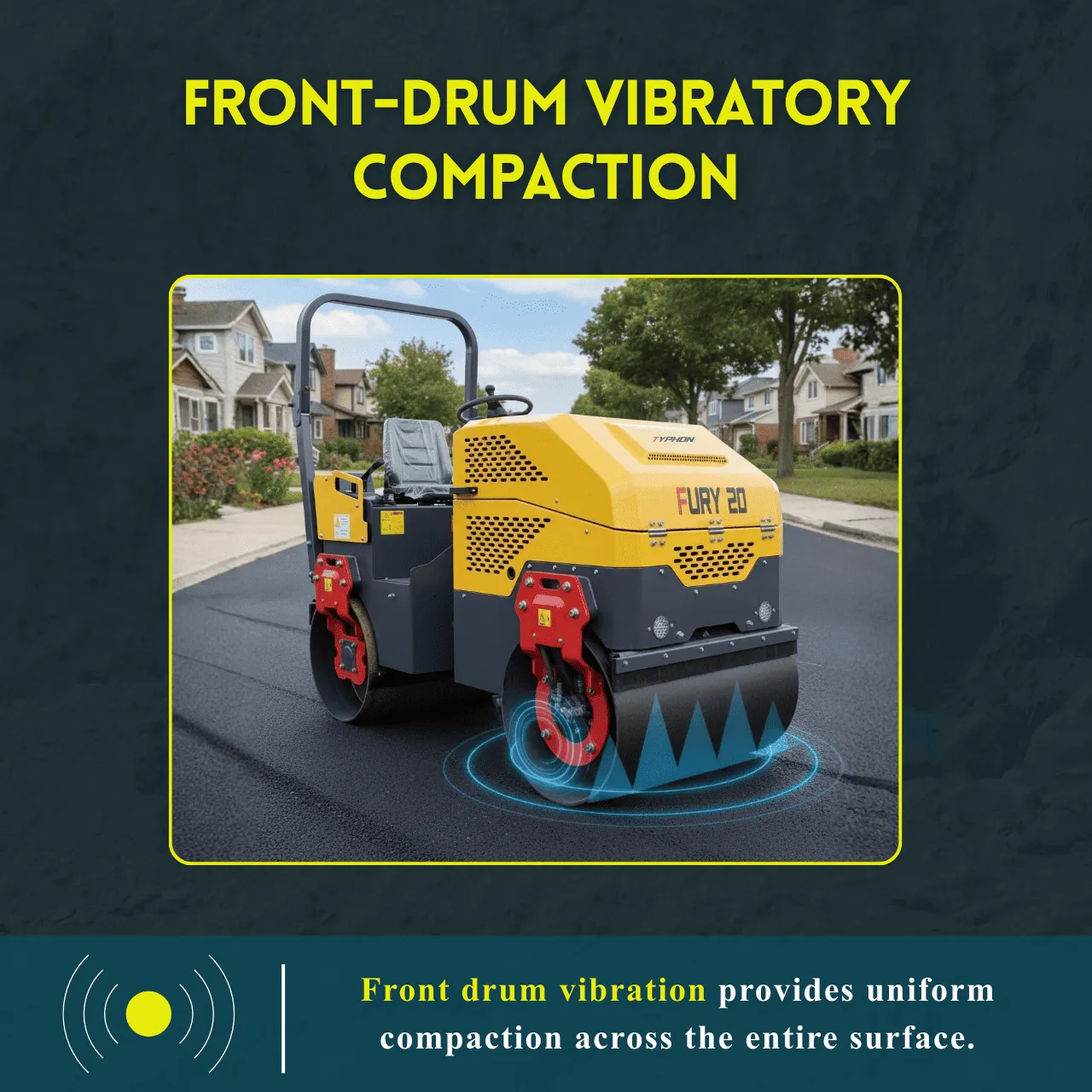 TYPHON FURY 20 Mini Road Roller 2Ton Hydraulic Oil Vibratory B&S 23hp USA engine