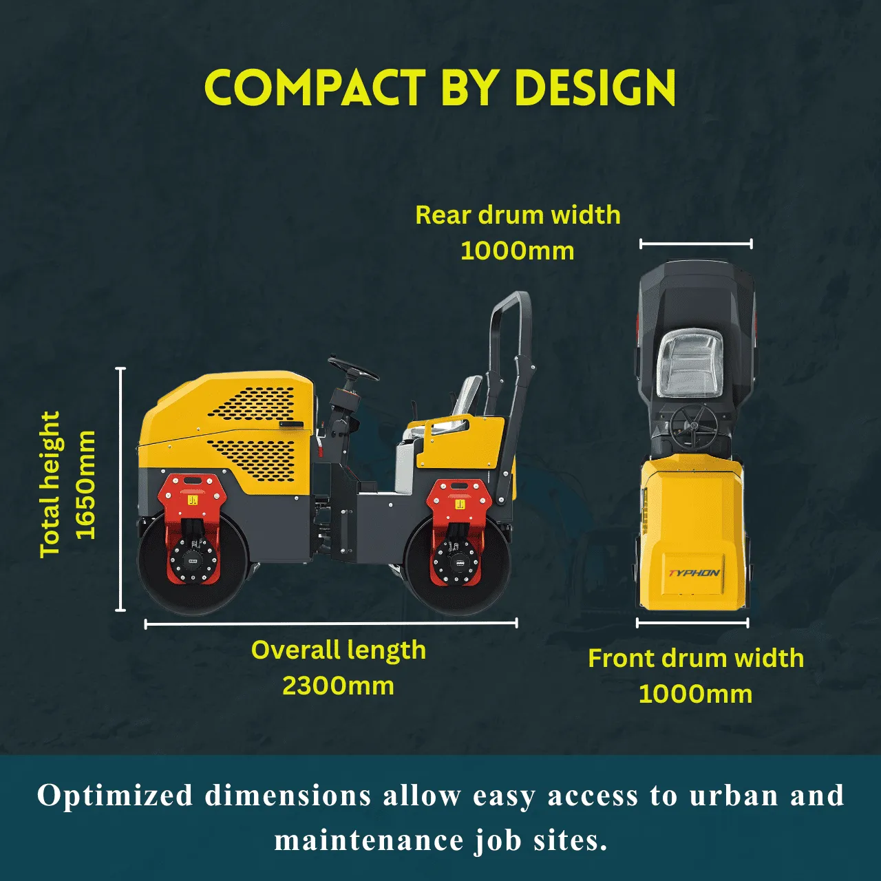 TYPHON FURY 20 Mini Road Roller 2Ton Hydraulic Oil Vibratory B&S 23hp USA engine