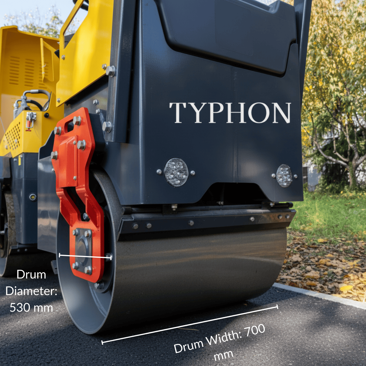 TYPHON Fury 10 Mini Road Roller 1Ton Hydraulic oil B&S 13.5hp gas USA air-cooled