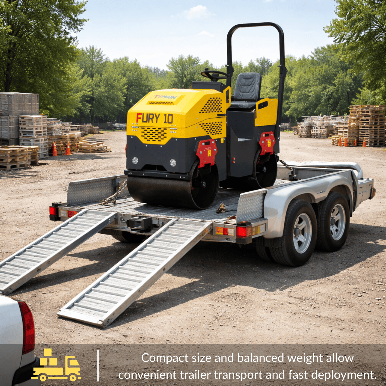 TYPHON Fury 10 Mini Road Roller 1Ton Hydraulic oil B&S 13.5hp gas USA air-cooled