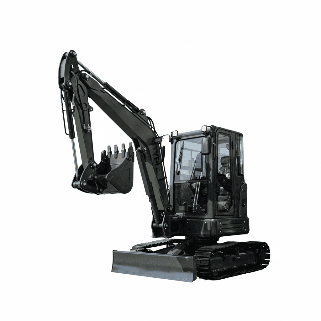 TYPHON KUVUO 4.0 four ton cabin mini excavator w Kubota D1703 Diesel engine Metal Tracks, Boom Swing, AC Heater, Hydraulic Control