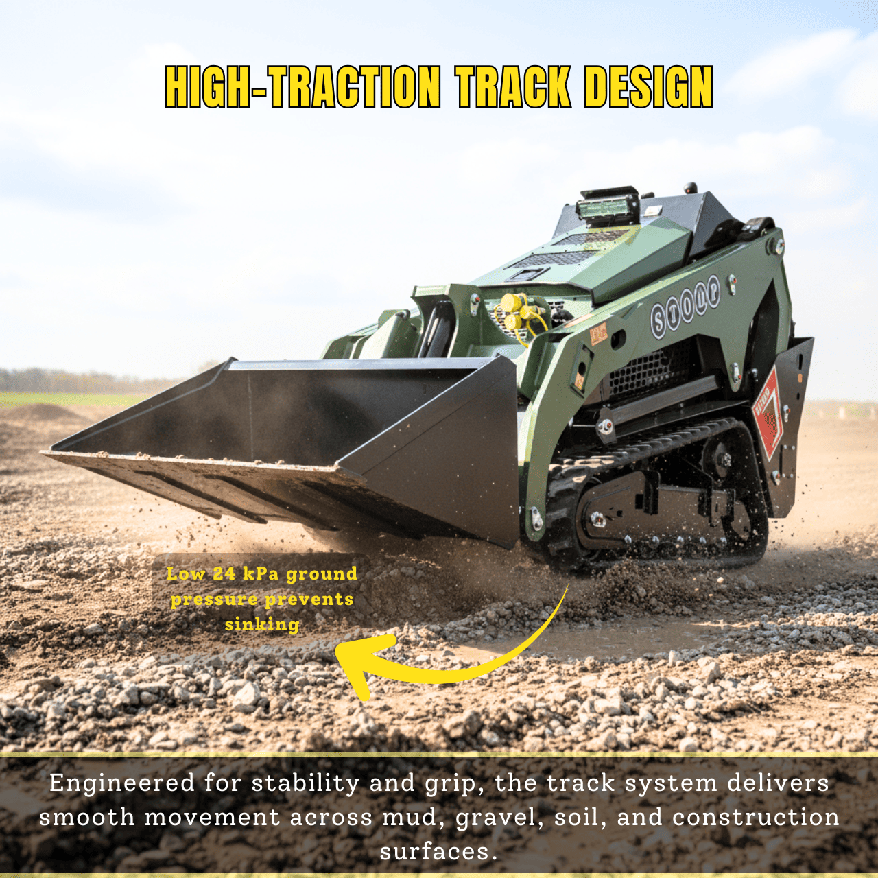 TYPHON Stomp V1000 24HP Kubota D1105 Water Cooled Diesel Skid Steer Pilot Control