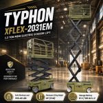 TYPHON xFLEX-2031EM 1.2 Ton Electric Mini Scissor Lift with 20ft Max Platform Height and 19.7″ Platform Extend