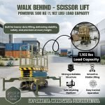 TYPHON xFlex-2037W Walk-Behind Scissor Lift comes with 20ft Working Height and Manual outriggers 1102 lbs load capacity 110V Electric