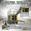 TYPHON xFlex 4065W Walk Behind Scissor Lift 2.7 Ton with Assisted Walking, Manual outriggers of 40 ft lifting Height & 110V Electric
