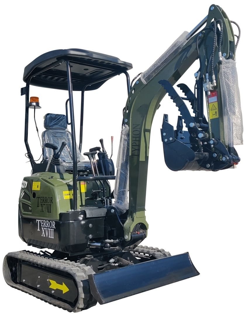 2025 4000 lb Typhon Terror XVIII Mini Excavator Rubber Track with Kubota Diesel Engine USA