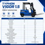 New 2025 TYPHON VIGOR 1.5 Blue Electric Forklift 1.5 Ton Lifter Lift Truck Jitney Hi-Lo – product detail image 1