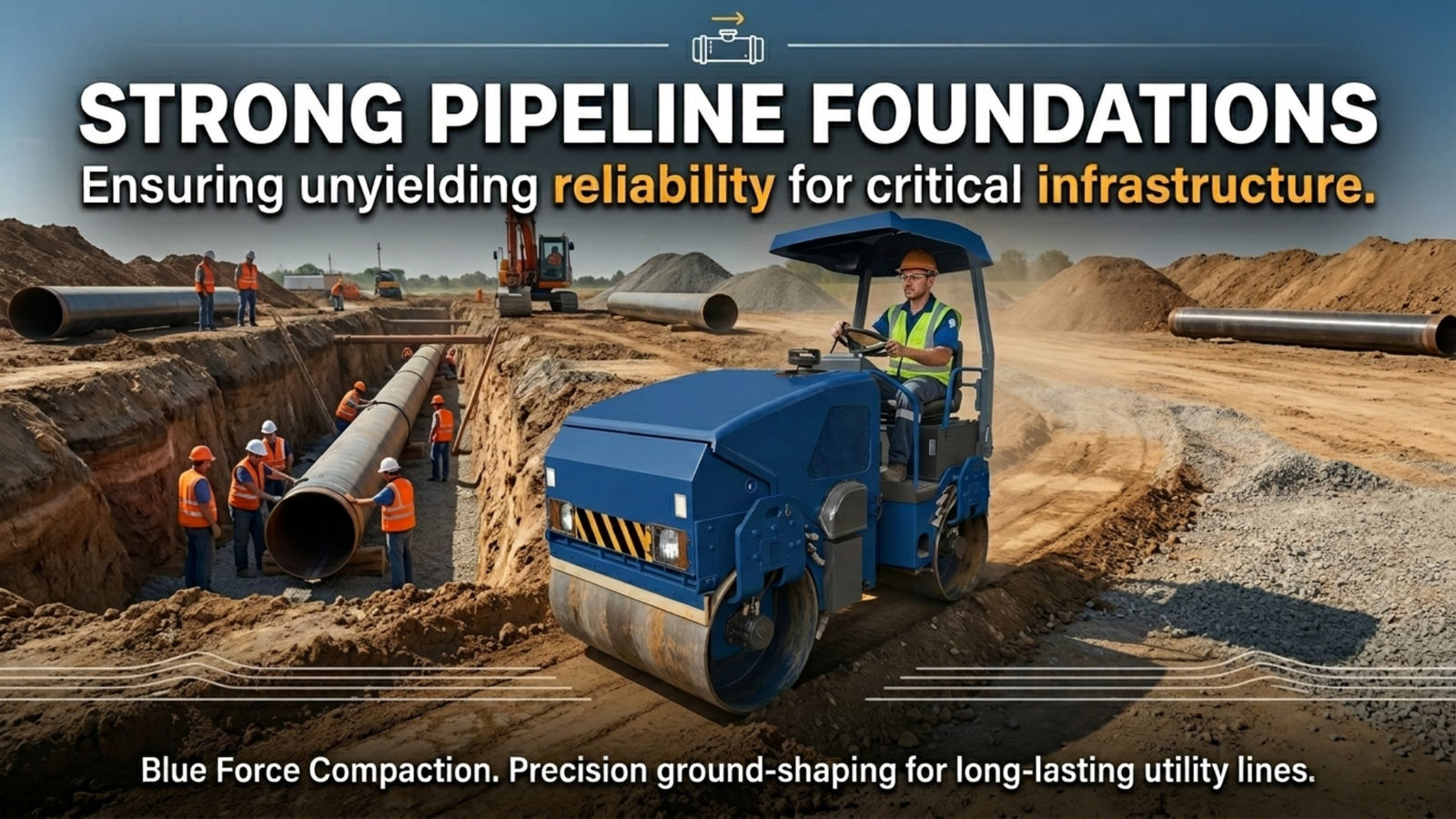 Road Rollers for Utility and Pipeline Foundations: Strong Compaction