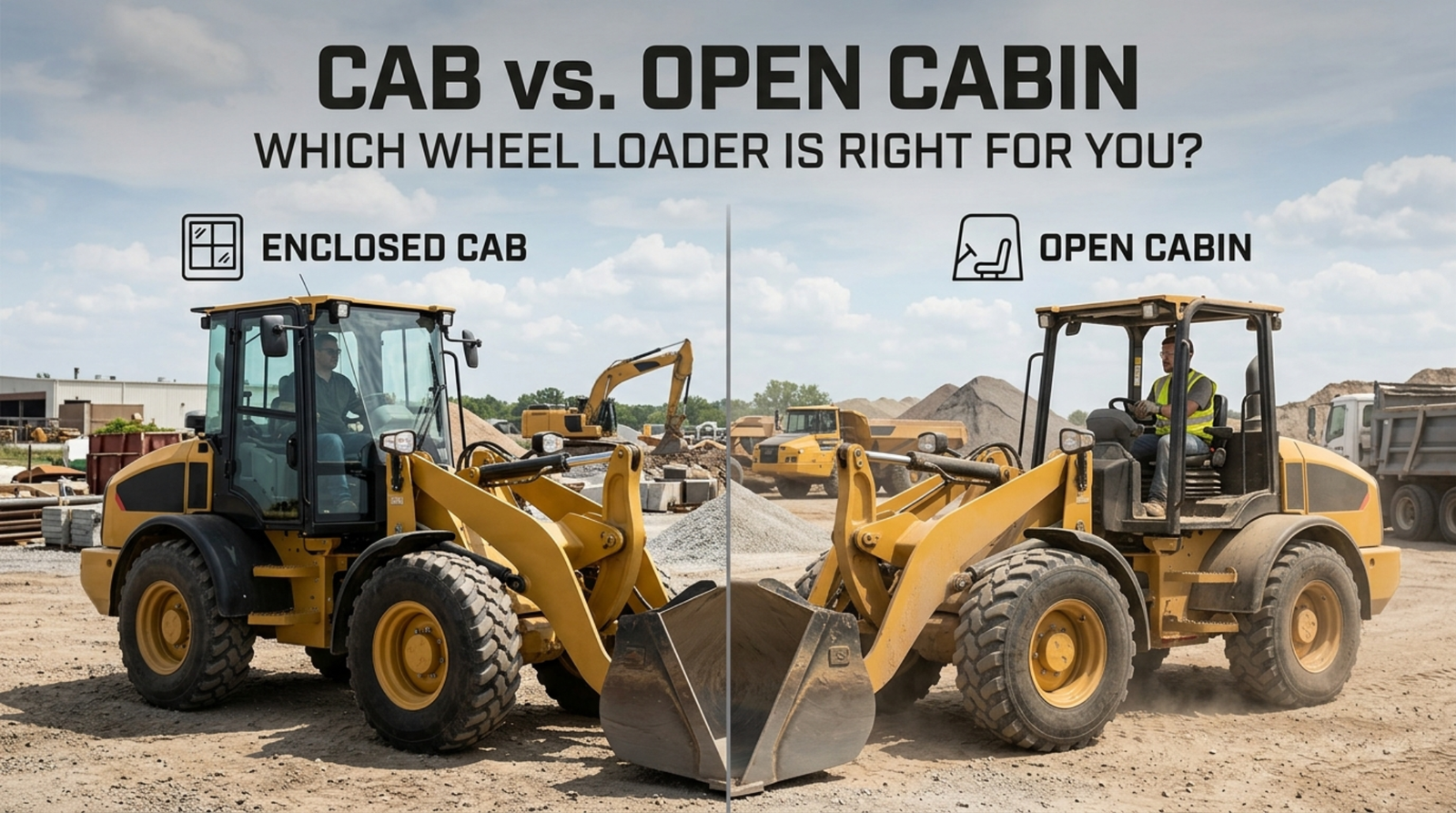 Difference Between Cab vs Open Cabin Wheel Loader Explained