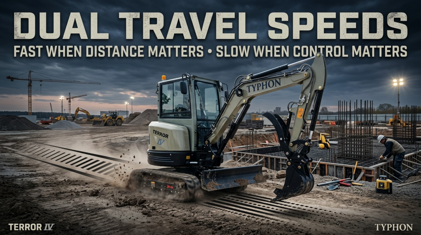 excavator dual travel speeds
